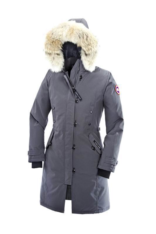 Womens Grey Canada Goose Kensington Parka cheap